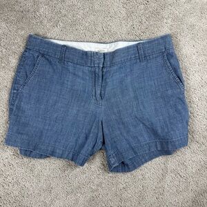J.Crew Women's 5" Classic Chino Chambray Cotton Shorts Preppy Size 10
